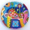 huisje-2009-acrylverf-op-bamboeschaal-gem-techniek-drsn-20-cm